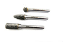 Jefferson 3pc TCT rotary burr Rotary Burr Set in Mini-Box Tungsten Carbide HSS