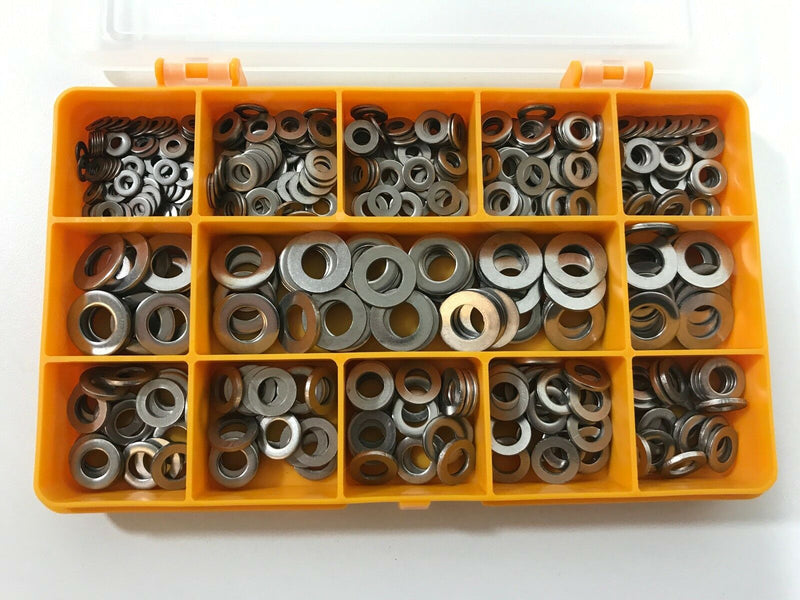 460 ASSORTED PIECE A2 STAINLESS STEEL M3 M4 M5 M6 M8 FLAT FORM A WASHERS KIT
