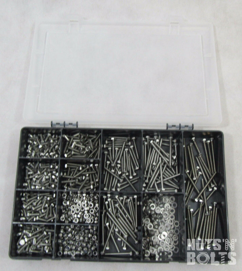 900 pcs M4 ASSORTED BOLTS NUTS AND WASHERS KIT SET A2 STAINLESS STEEL DIN 933
