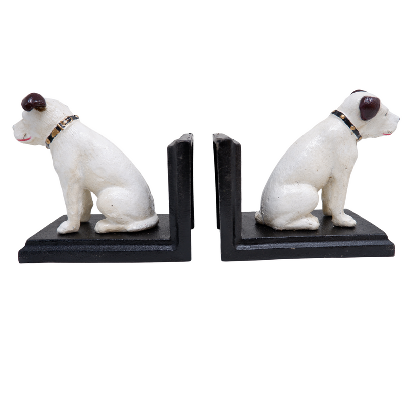Cast Iron HMV Nipper Dog Bookends Ornament Terrier Figurine Books Cds Vinyls Lps