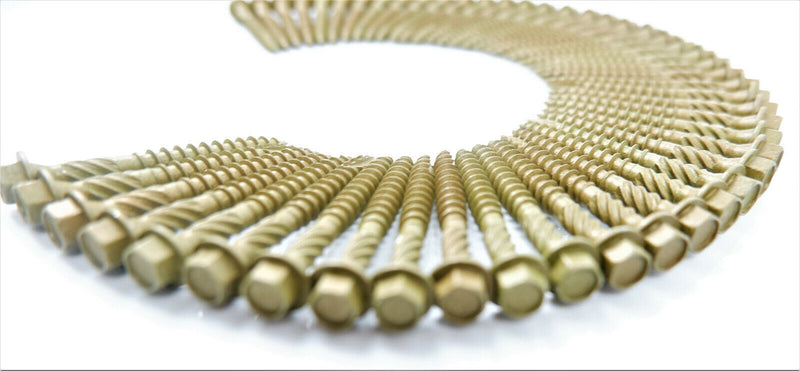 HEX HEAD LANDSCAPE SCREWS SLEEPER DECKING FIXING TIMBERFIX TIMBERLOK IN-DEX TYPE