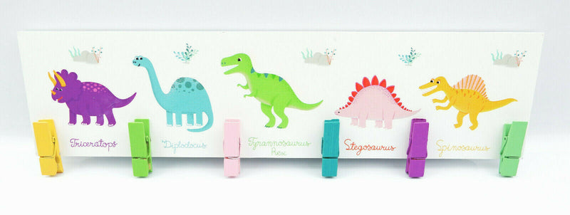Roarsome Dinosaurs Peg Display Hanging Board Childrens Kids Baby Art Photo Memo