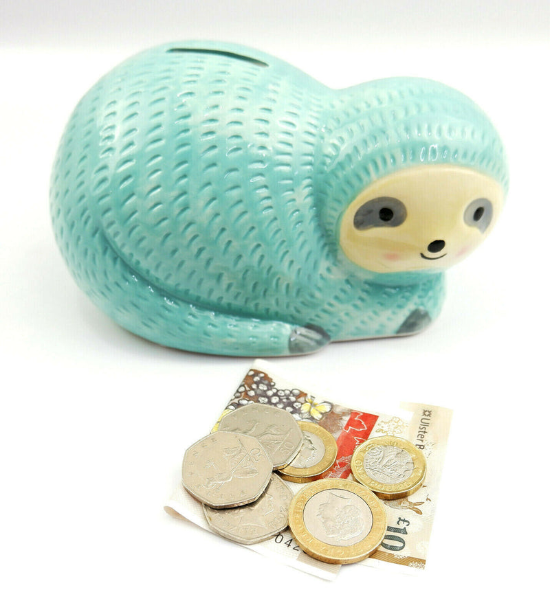 Sass and Belle Money Boxes Cash Coin Sloth Dog Cat Moon Sunflower Map Moneybox