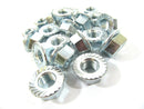 M10 10mm ZINC PLATED HEX SERRATED FLANGE NUTS NUT BZP DIN 6923 BW