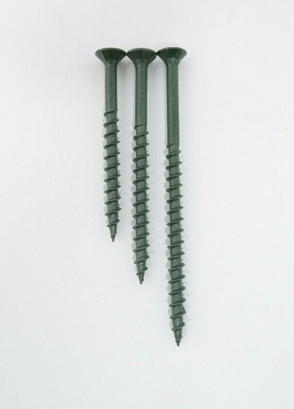 Green Decking Screws 50-75 mm Weather Treated Pozi Countersunk Fencing Fasteners