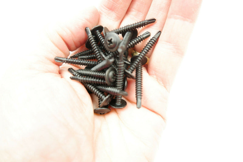 BLACK SELF DRILLING CAR INTERIOR PANEL SCREWS - SELF TAPPING ZINC
