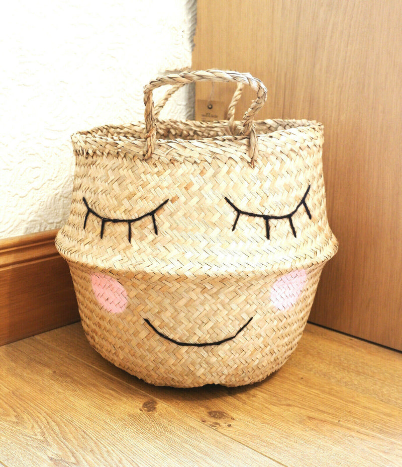 Sweet Dreams Basket Seagrass Storage Perfect for a Nursery or Kid's Bedroom