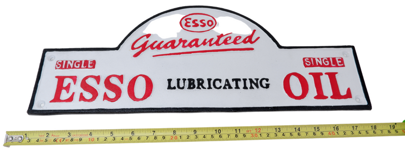 Cast Iron Domed Esso Sign Plaque Door Wall Fence Garage Petrol Workshop Esso Oil