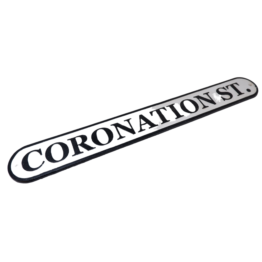 Cast Iron Coronation Street Sign Wall Plaque Fence House Pub Hotel Bar