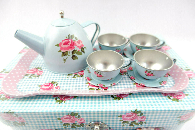 Sass and Belle Children Toy TeaSet Cooking set Kitchen Suitcase Metal Tin