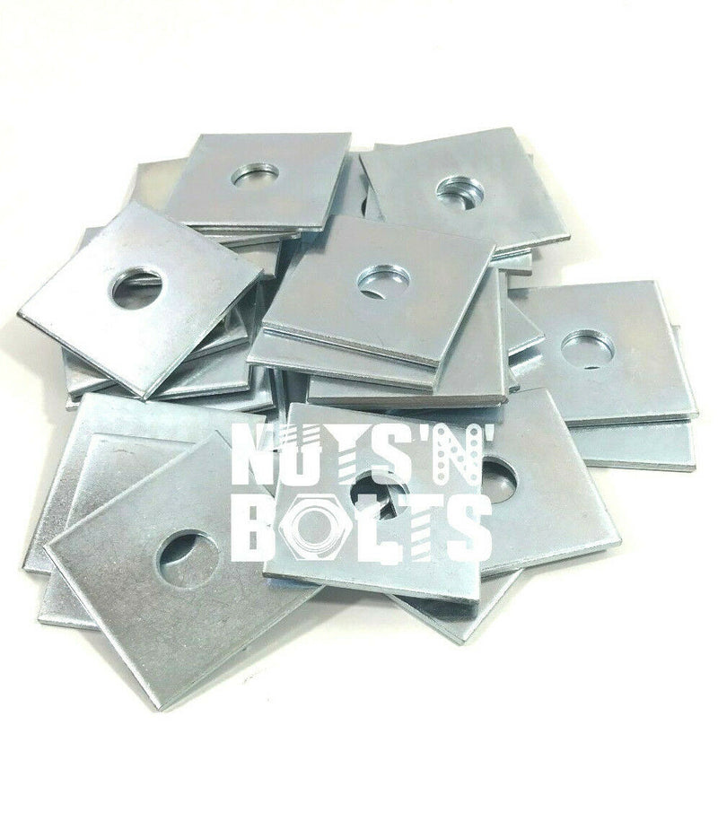 M8 M10 M12 M16 50mm x 50mm x 3/5mm THICK SQUARE PLATE WASHERS ZINC PLATED 40 x40