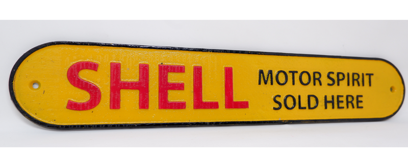 Large 51cm Shell Cast Iron Sign Plaque Door Wall Garage Gate Petrol Fuel Oil