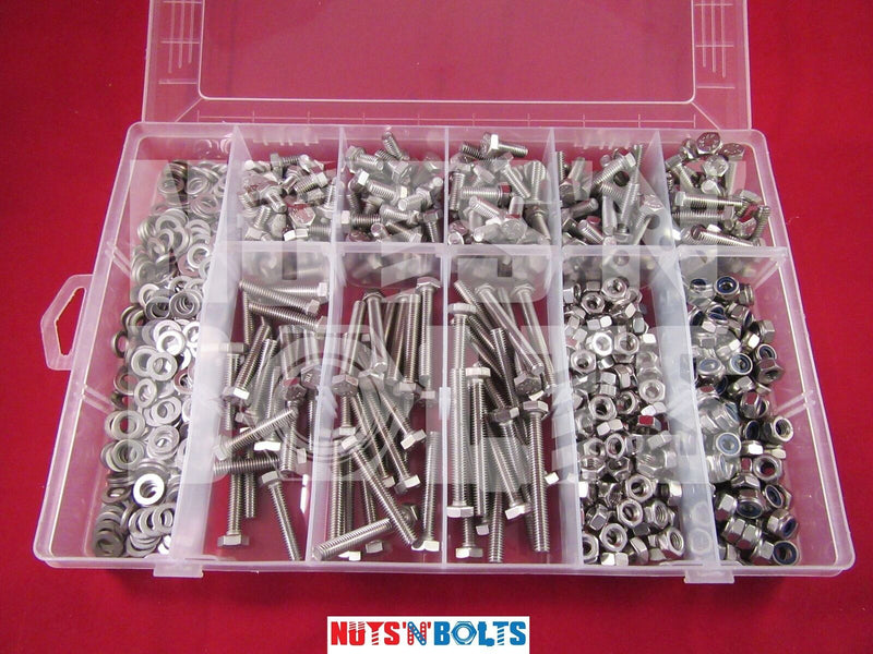 M6 Stainless Assortment of Nuts And Bolts Setscrews and washers Assorted Box kit