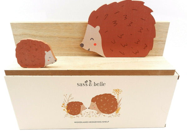 Sass and Belle Hedgehog Childrens Shelf Kids Room Wooden Shelf Storage Woodland