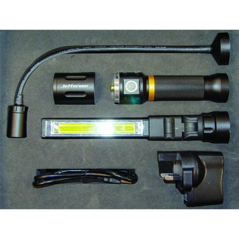 300lm 3-in-1 Interchangeable Rechargeable LED Lamp & Torch Kit