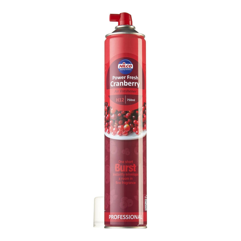 4 x NILCO H12 Power Fresh Cranberry Air Freshener 750ml Professional