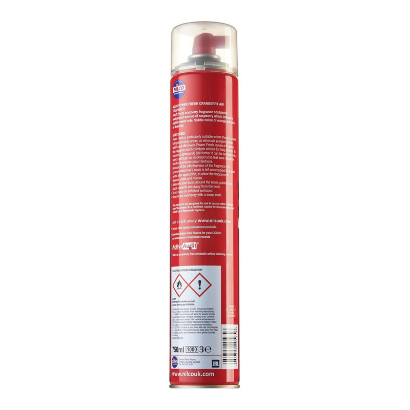 4 x NILCO H12 Power Fresh Cranberry Air Freshener 750ml Professional