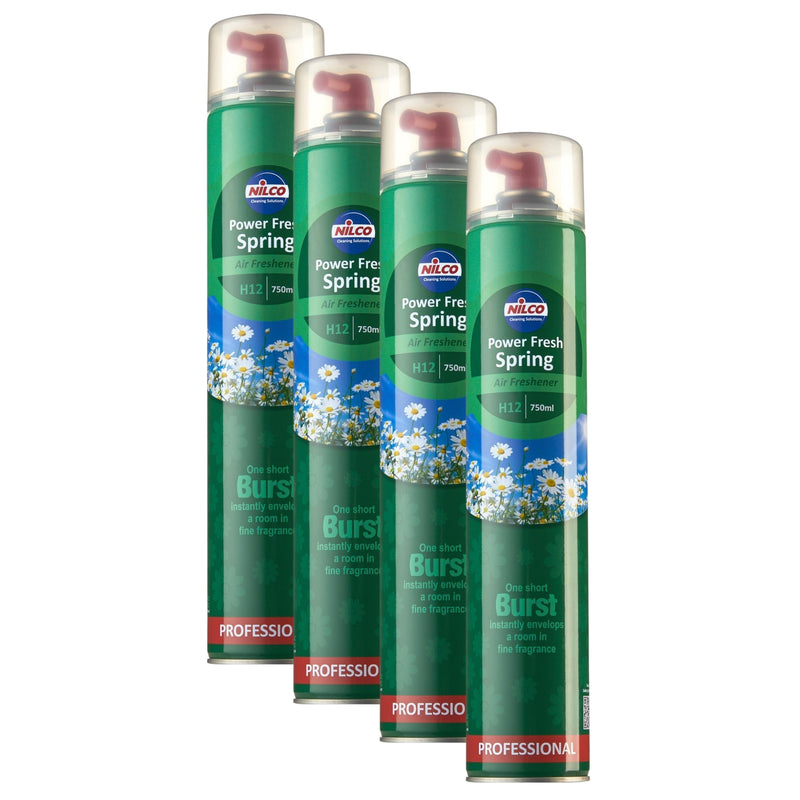4 x NILCO H12 Power Fresh Spring Air Freshener 750ml Professional
