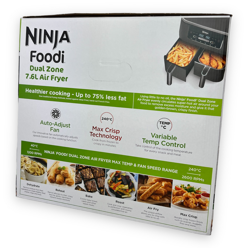 🔥NEW - Ninja AF300UK 7.6L Foodi Dual Zone Air Fryer 2 Drawers 6 Functions Sync🚚