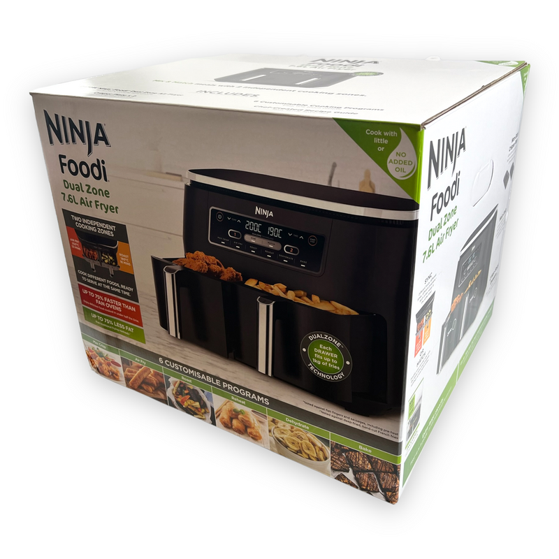 🔥NEW - Ninja AF300UK 7.6L Foodi Dual Zone Air Fryer 2 Drawers 6 Functions Sync🚚