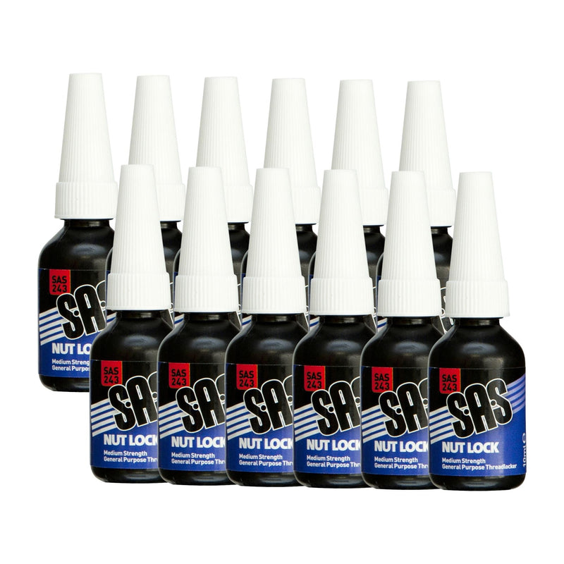 SAS243 Nut Lock Pack of 12 - 10ml Bottles