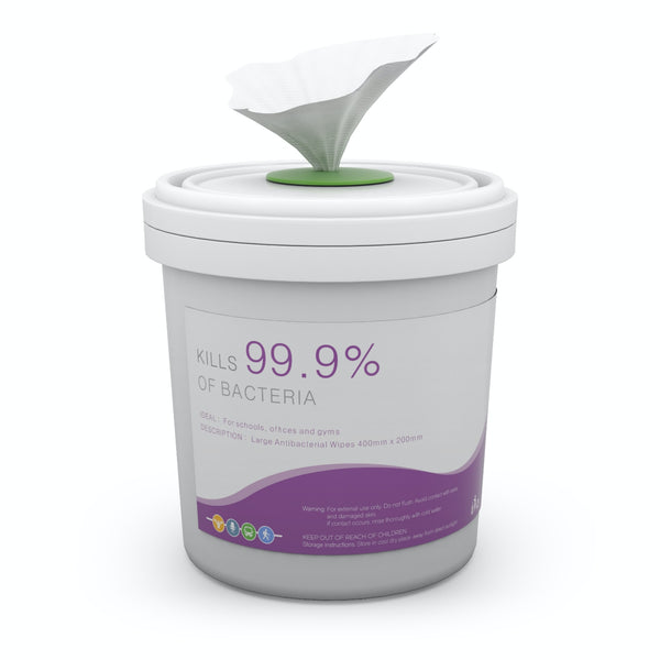 Tub of 160 large Antibacterial Disinfectant Surface Household Wipes - Kills 99.9% of Bacteria