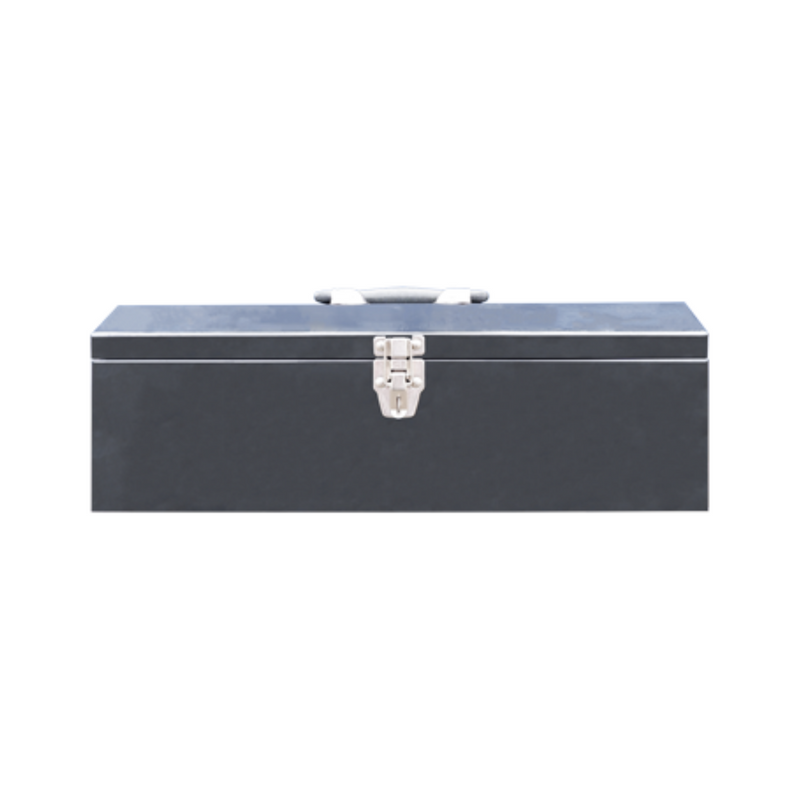 Toolbox Steel Barn Style Top 19" x 6" x 6.5" Black Finish C/W Plastic Tray