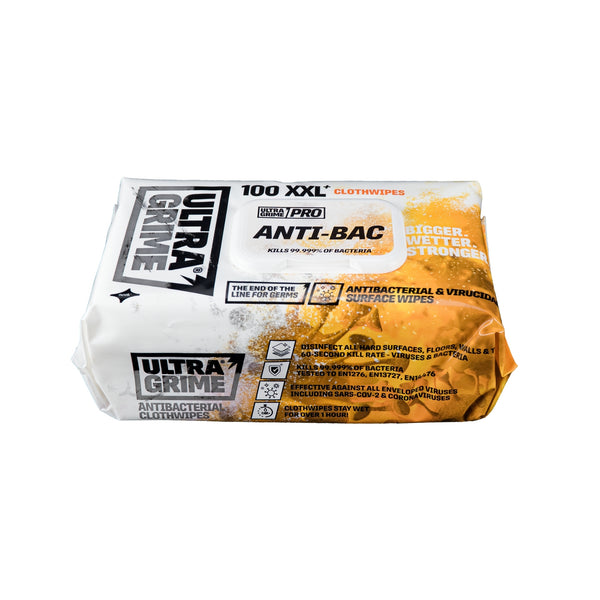 UltraGrime® Pro: Anti-Bac Industrial Strength Wet Wipes XXL+ in Packs of 100