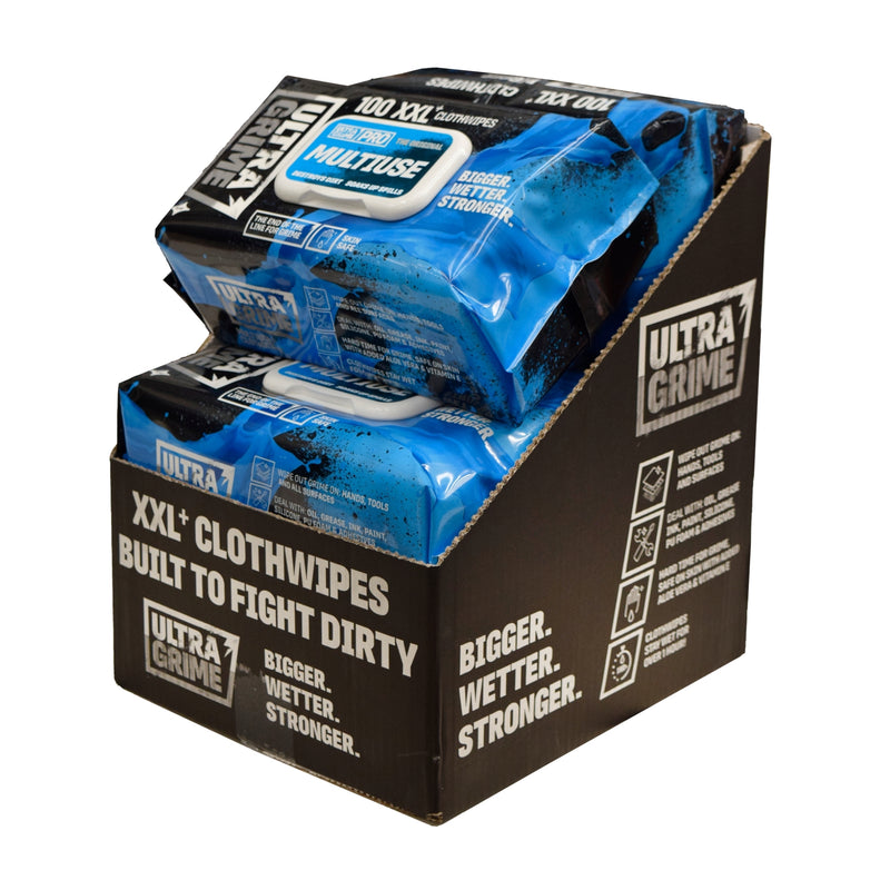 UltraGrime® Pro: Multiuse Industrial Strength Wet Wipes XXL+ in Packs of 100